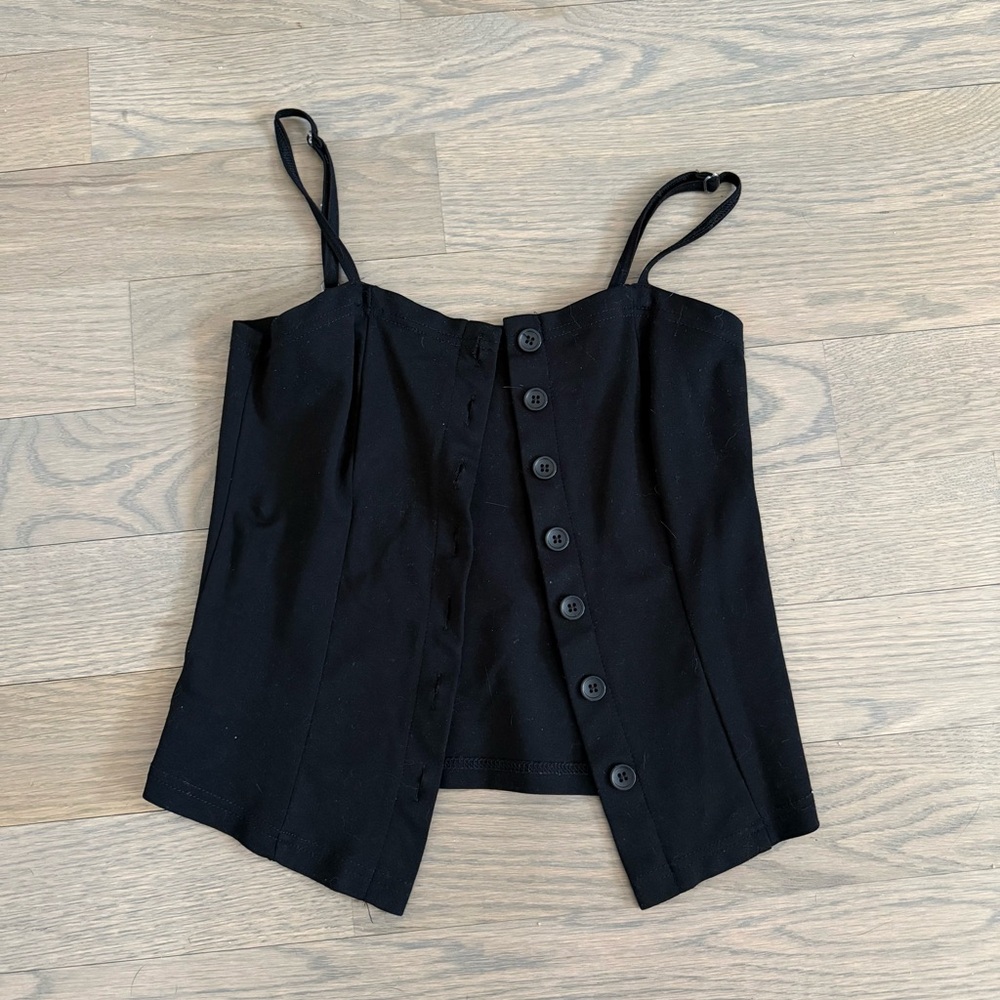 Black Button-Down Women's Top